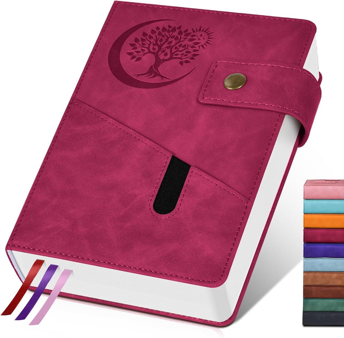 Luxe A5 Notitieboek Lijn – 365 Dagen Dik Linnen Hardcover Schrijfboek voor Werk & School