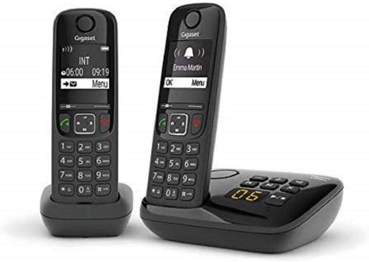 Draadloze DECT Telefoonset met Antwoordapparaat, Duo, Zwart - Oplaadbare Huistelefoon