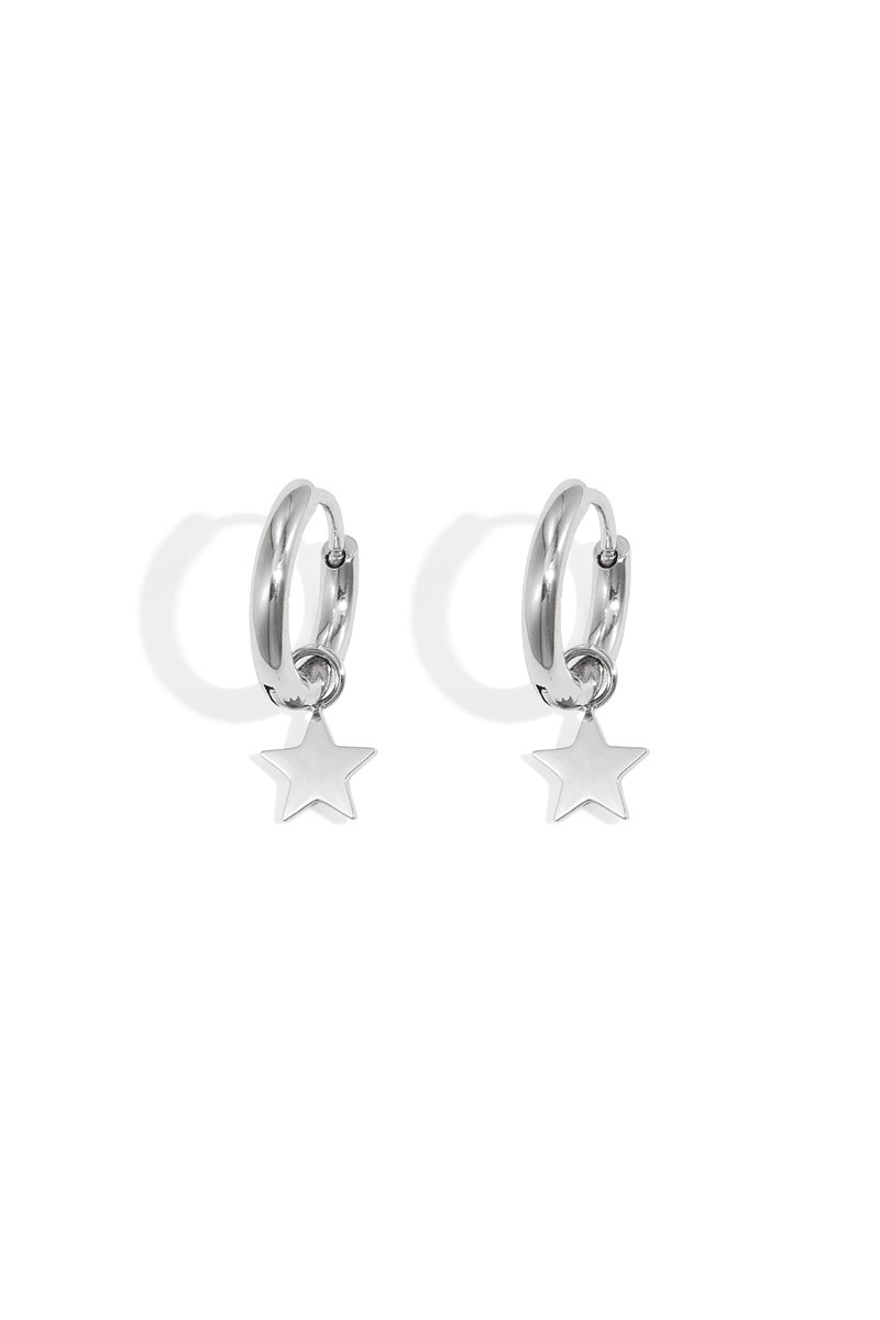 YWG - Oorbellen Star Zilver Stainless Steel - 2 cm
