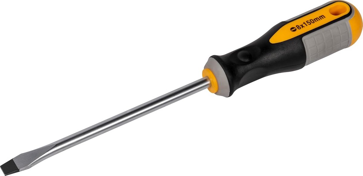 Sleufschroevendraaier met afgeronde kop en magnetische punt - Sterk S2-staal en zacht ergonomisch handvat