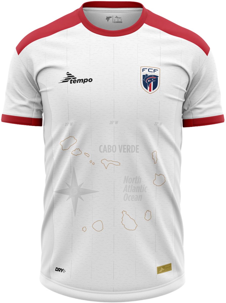 Kaapverdië Voetbalshirt voor kinderen - Cabo Verde Uitshirt Kind - Nationale Elftal Kaapverdië - Tempo Sport - 10 Jaar - Globalsoccershop