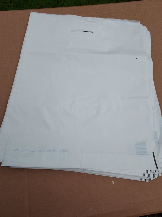 Plastic draagtas wit, DKT-tas, 45 x 55 cm, bodemvouw 5 cm (100 stuks).