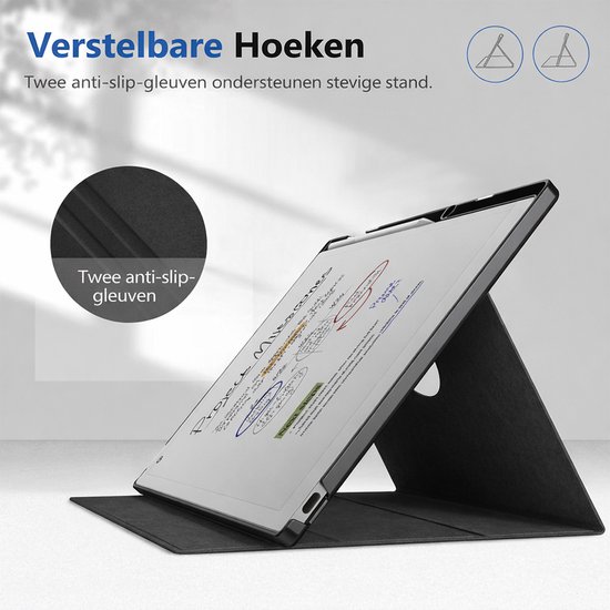 Remarkable Paper Pro hoes - Geschikt voor Remarkable Paper Pro 11.8" (2024) - 360 Graden Draaibaar - Lichtgewicht Magnetische hoes - Automatische slaap-/waakfunctie - Waterdicht- Leer - (Niet voor Remarkable 2) -Zwart van STM Goods — afbeelding 4