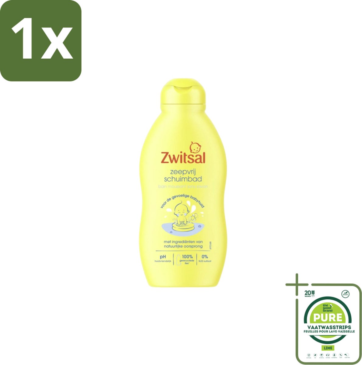 1 x Zwitsal – Schuimbad – Zeepvrij – 200 ml - Babybad - Zeepvrij Schuimbad - Babyhuid Verzorging - Zachte Bad - Huidbescherming