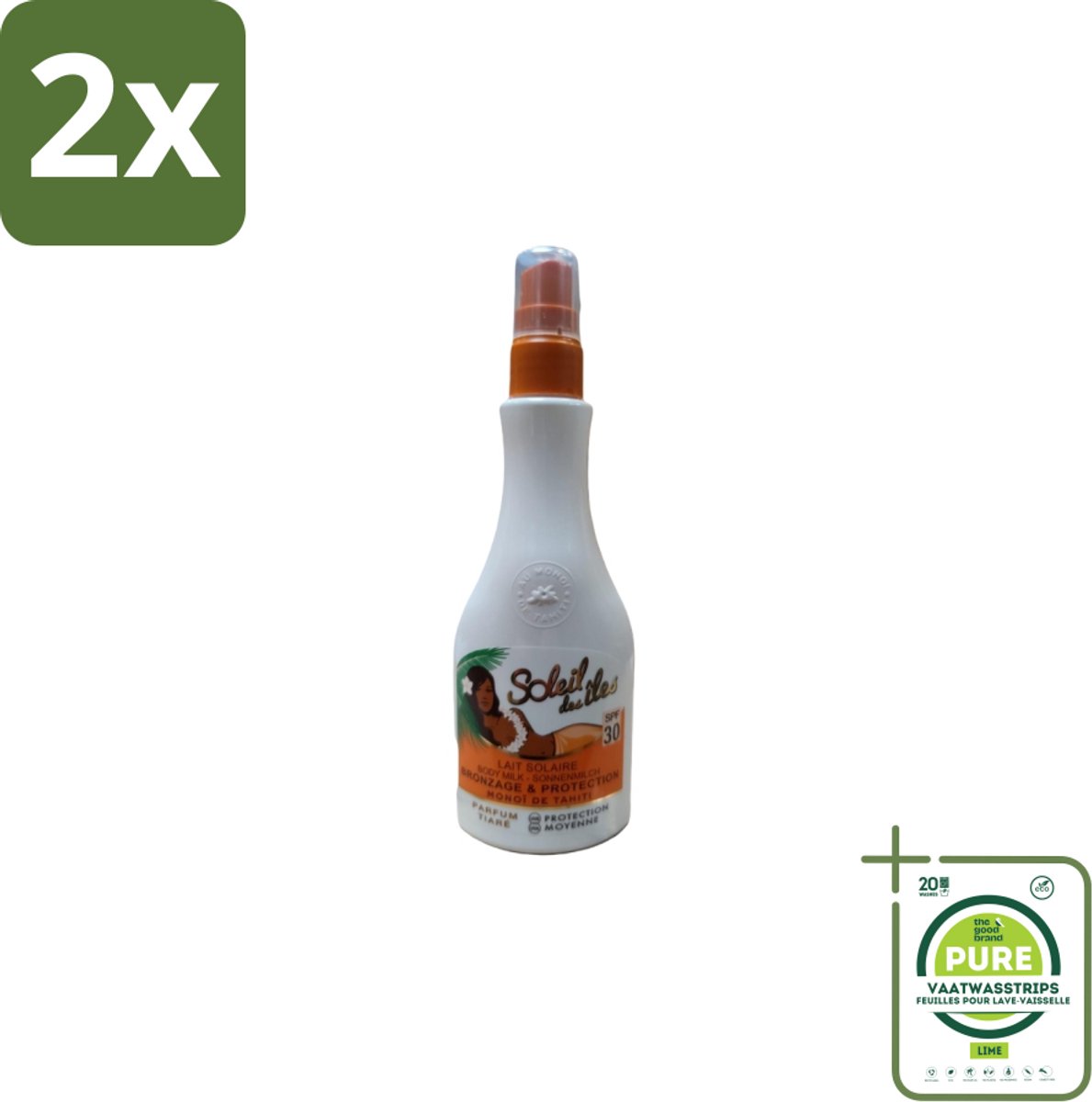 Soleil des Îles – Zonnemelk – Monoï de Tahiti SPF30 – 150 ml - Voordeelverpakking - 2 stuks - Zonnescherm - Zonnebrandmelk