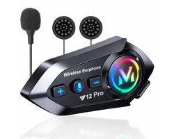 Motorhelm Headset - intercom - Radio - Met Bluetooth 5.4 - Geavanceerde Audio Multitasking - Geschikt voor alle motorhelmen
