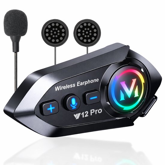 Motorhelm Headset - intercom - Radio - Met Bluetooth 5.4 - Geavanceerde Audio Multitasking - Geschikt voor alle motorhelmen