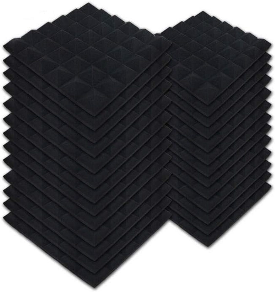24 Stuks Akoestische Schuimpanelen Piramide Geluiddemping voor Thuisstudio en KTV