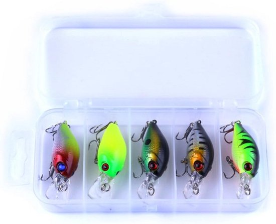 5-delige Set Drijvende Minnow Crankbaits Kunstaas voor Baars en Roofvis — afbeelding 2