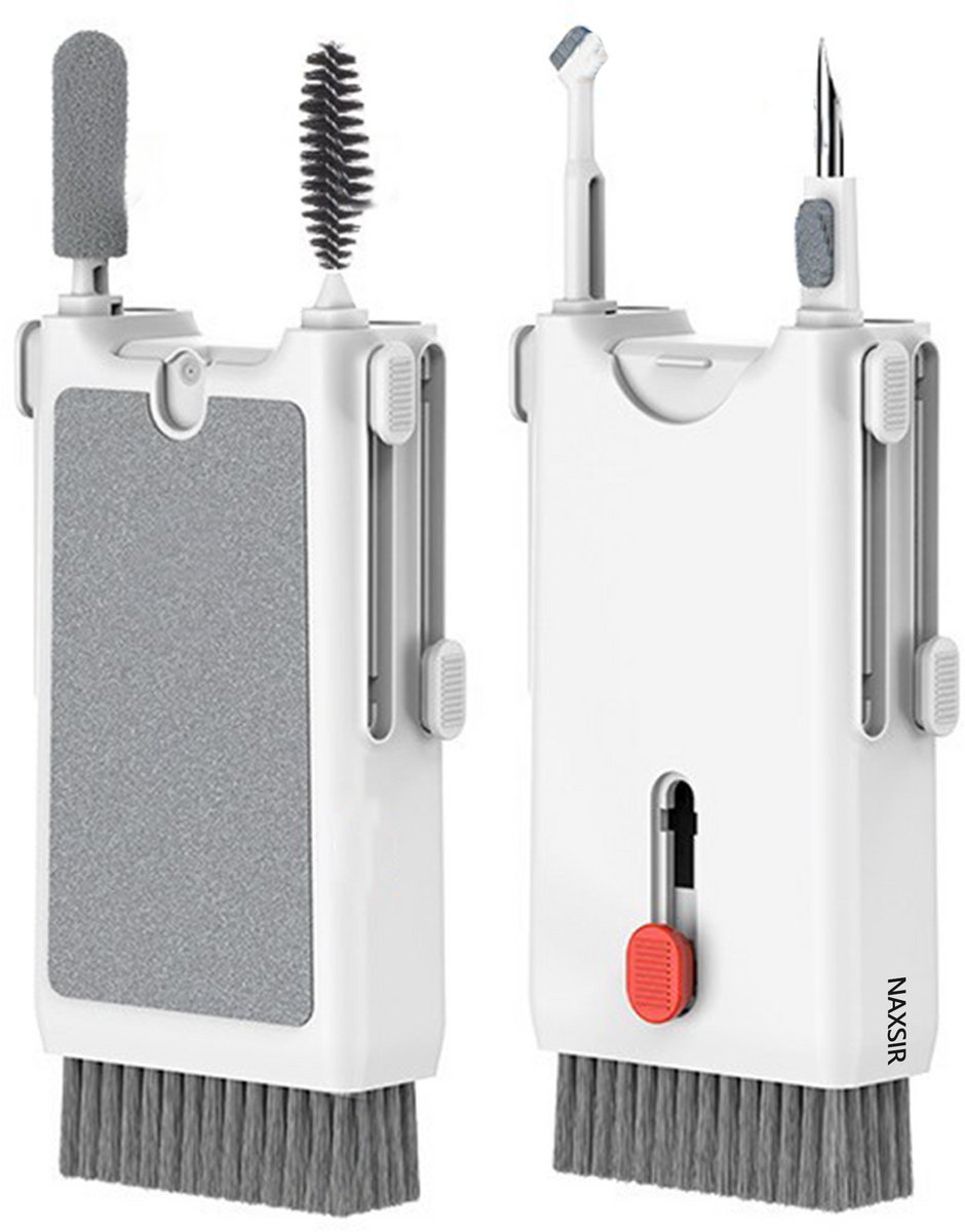 NAXSIR 10-in-1 computerreinigingsset, multifunctionele set, draagbare mobiele telefoonreiniging, inclusief borstel, schraper en pincet, 10-delige set