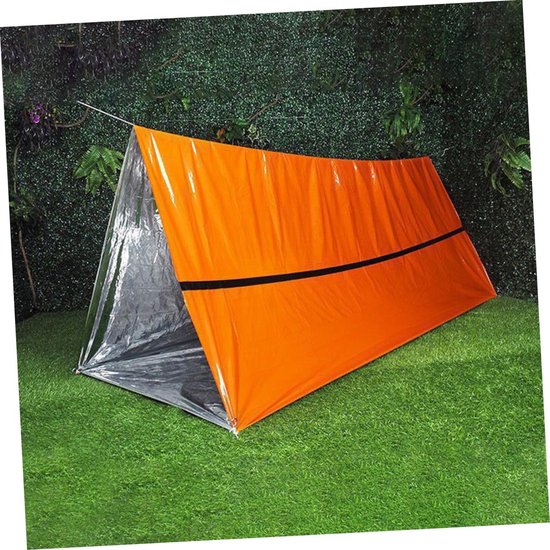 Lichtgewicht tenten - Noodtent - Overlevingsbuistent voor 2 personen - Voor kamperen, wandelen, backpacken en outdooractiviteiten - PE - Oranje - Thermo noodgeval - 150*240CM - Noodpakket van Merkloos — afbeelding 5