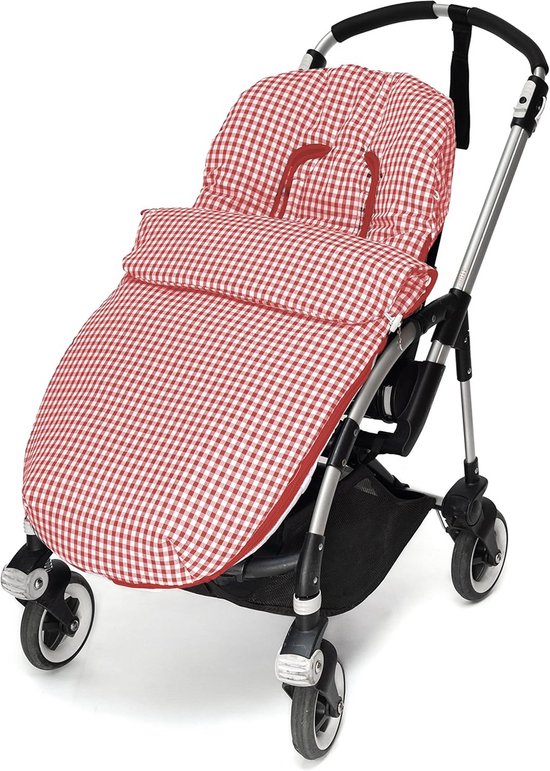 Universele Voetenzak en Luiertas Set voor Kinderwagen of Buggy - Rood Geruit van Universele — afbeelding 5