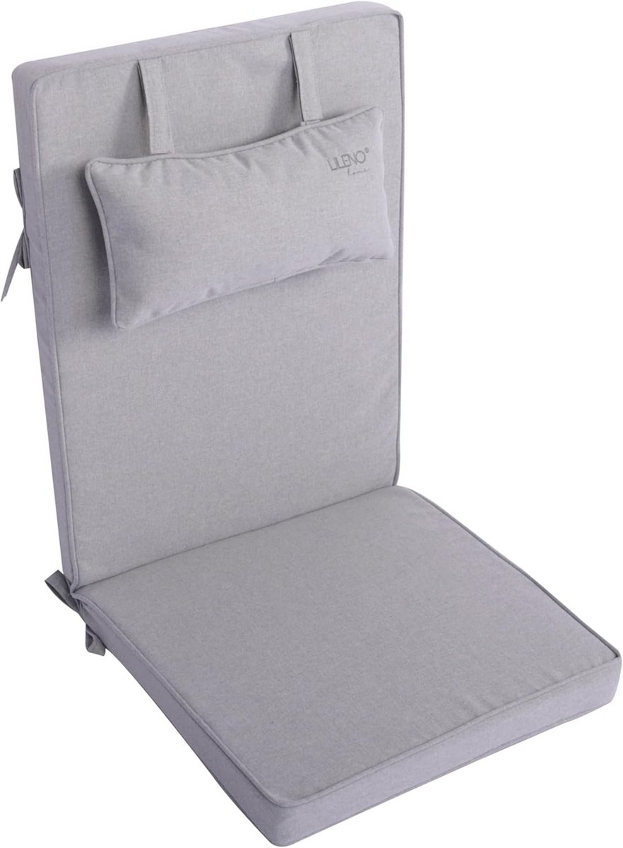 Comfortabel Tuinstoelkussen met Hoofdkussen voor Hoge Rugleuning 1-Delig Set