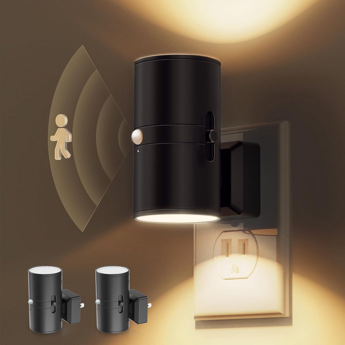 Dimbare Nachtlamp met Bewegingssensor - Set van 2 - Zacht Wit Licht voor Hal, Trap en Badkamer