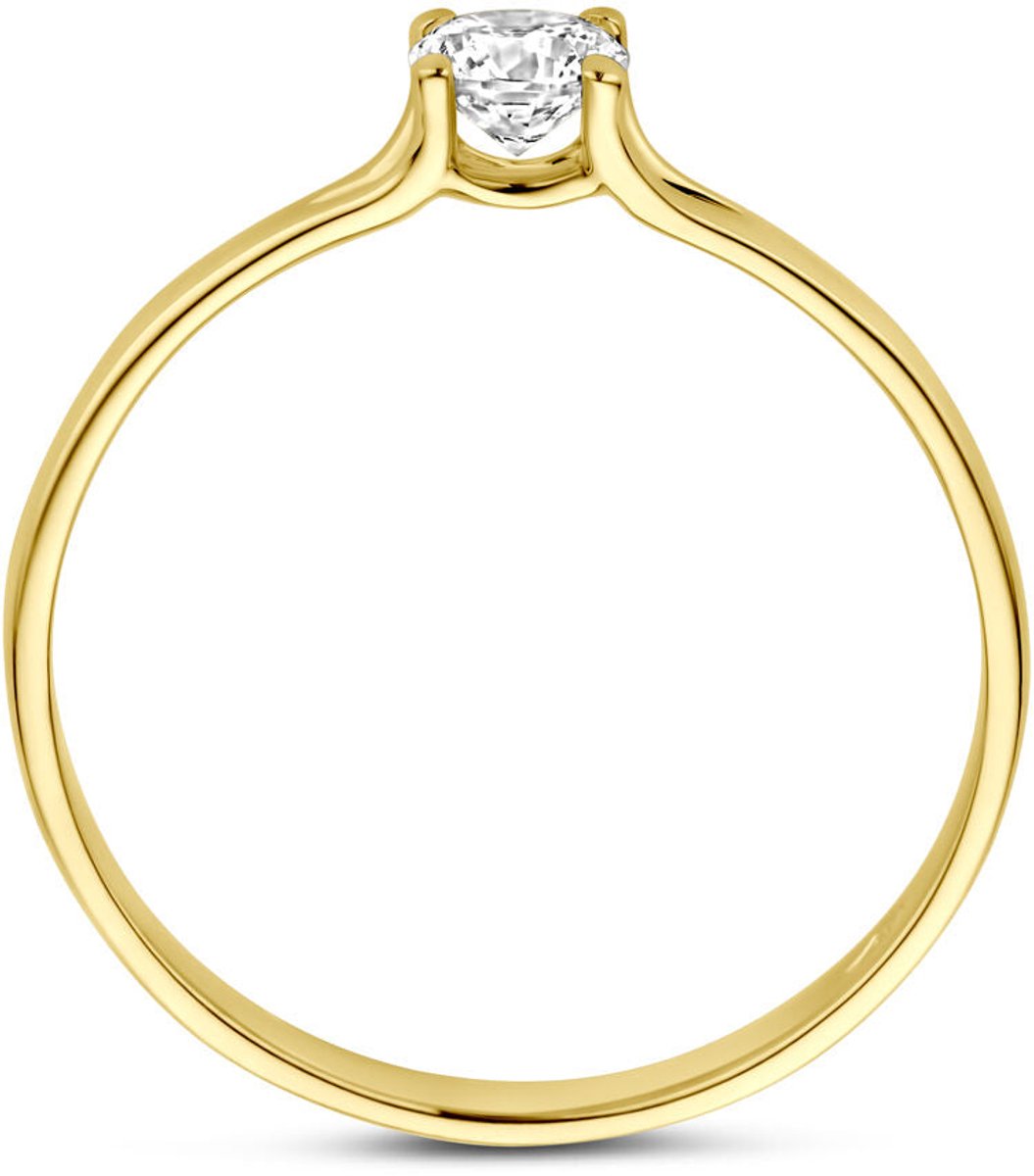 14K Geelgouden Ring met Zirkonia 4035055 – 4 mm