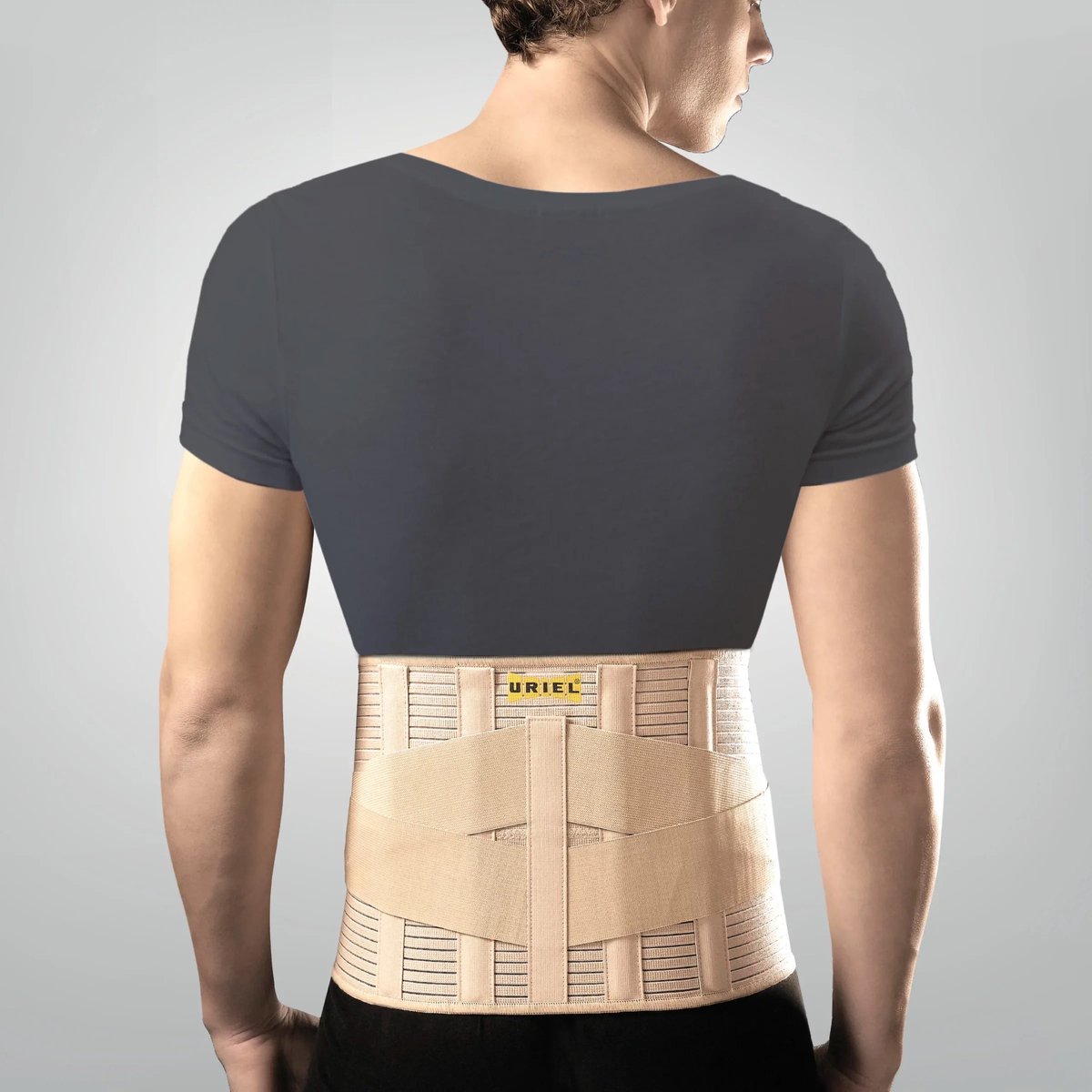 Uriel - Rugbrace met baleinen - Onderrug ondersteuning en stabilisatie - Unisex - Beige - Maat S
