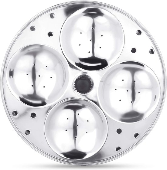 Vinod Idli Stand van Roestvrij Staal 4 Niveaus - Voor 16 Idli’s | Idly Maker Geschikt voor Instant Pot & Stoomkoker | Traditioneel Indiaas Ontwerp met Kajal Sticker — afbeelding 5