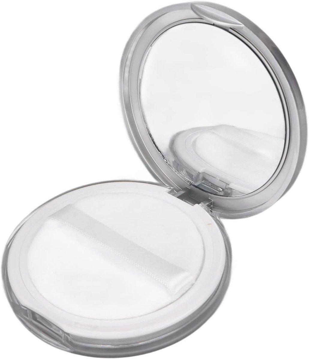 Navulbare losse poederdoos voor doe-het-zelf make-up met spiegel en lepel.