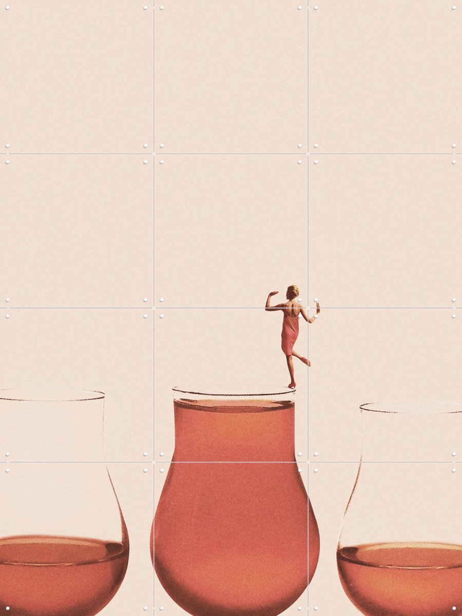 IXXI I prefer the full one, Maarten Léon - 60 x 80 cm - Gratis ophangtool - Grote wanddecoratie en posters - Surrealisme, Minimalisme, Vintage