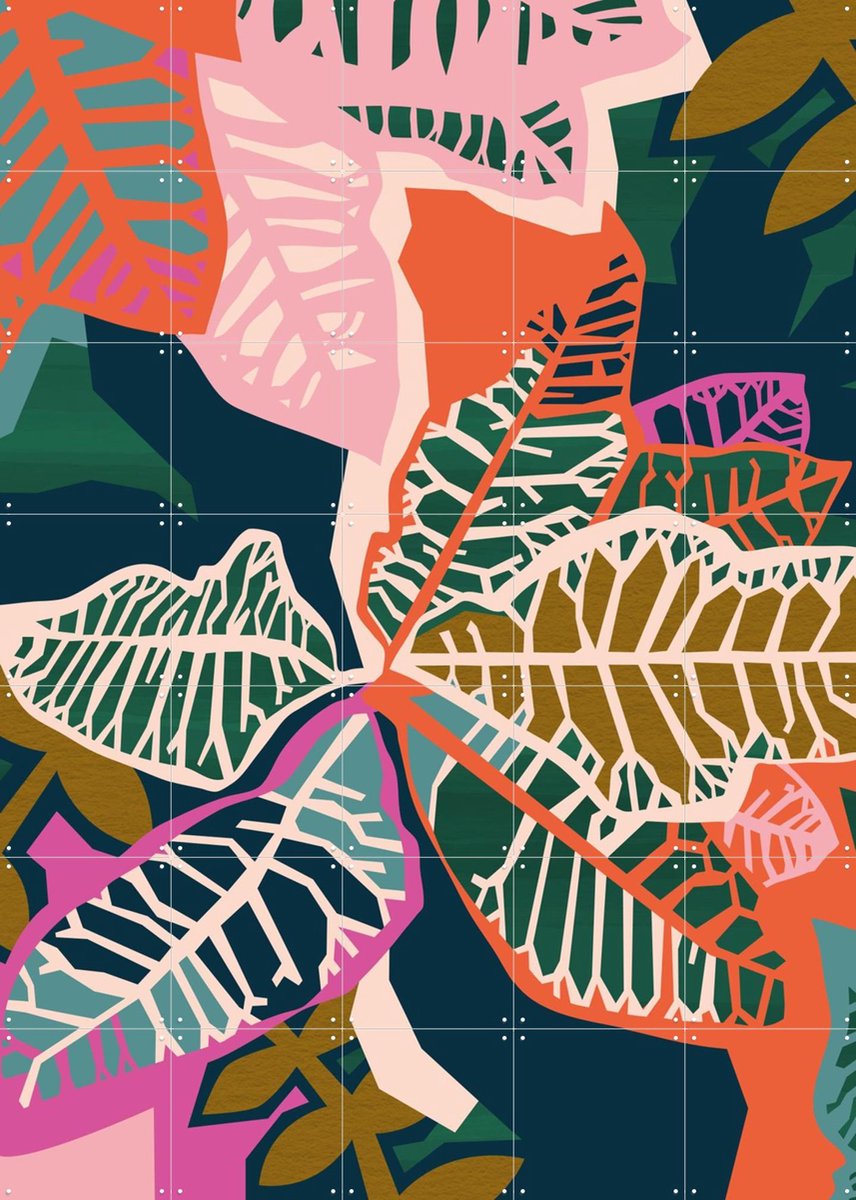 IXXI Croton Bright, Megan Gallagher - 100 x 140 cm - Gratis ophangtool - Grote wanddecoratie en posters - Kleurrijk, Grafisch Ontwerp, Abstract