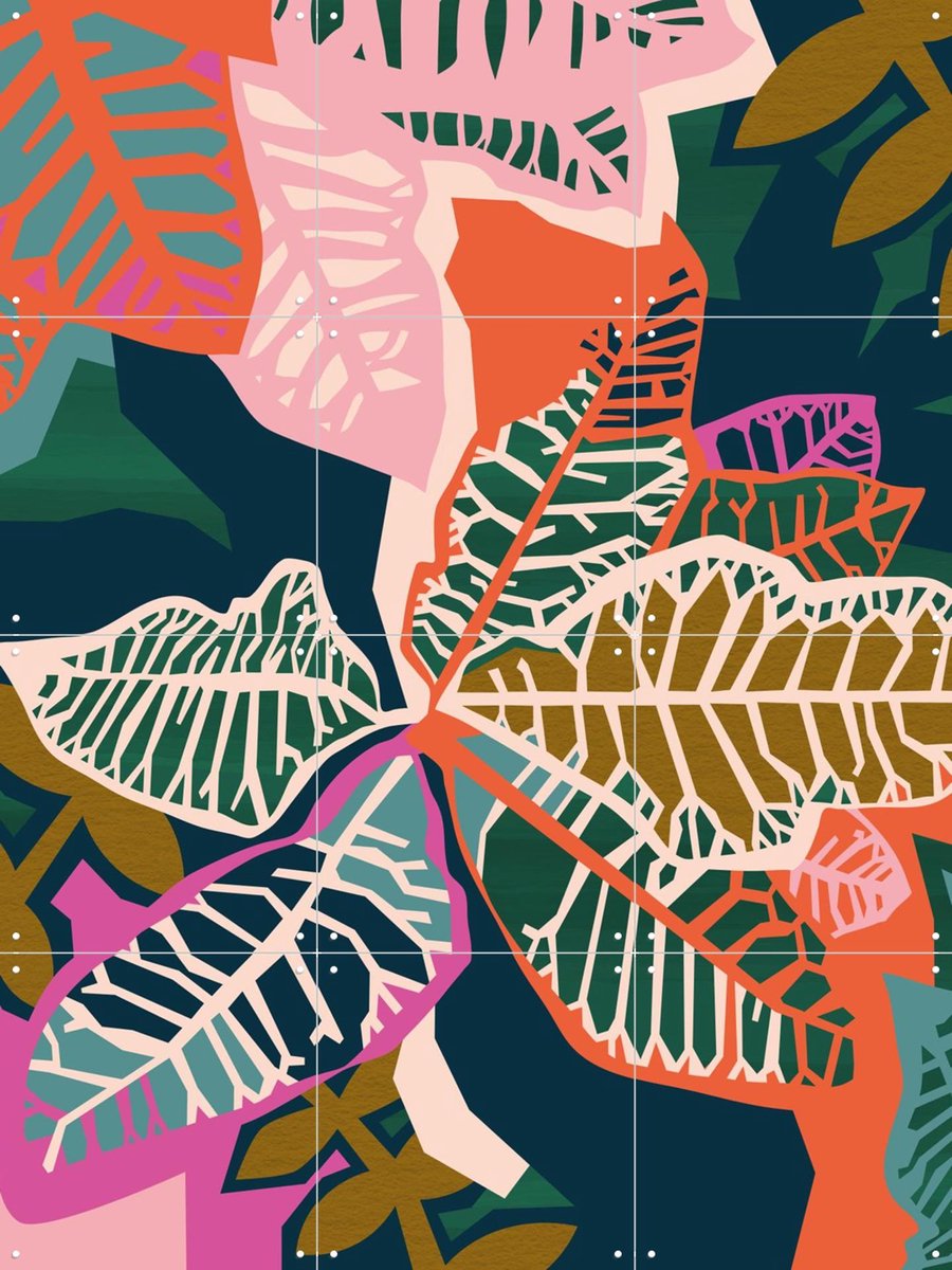 IXXI Croton Bright, Megan Gallagher - 60 x 80 cm - Gratis ophangtool - Grote wanddecoratie en posters - Kleurrijk, Grafisch Ontwerp, Abstract