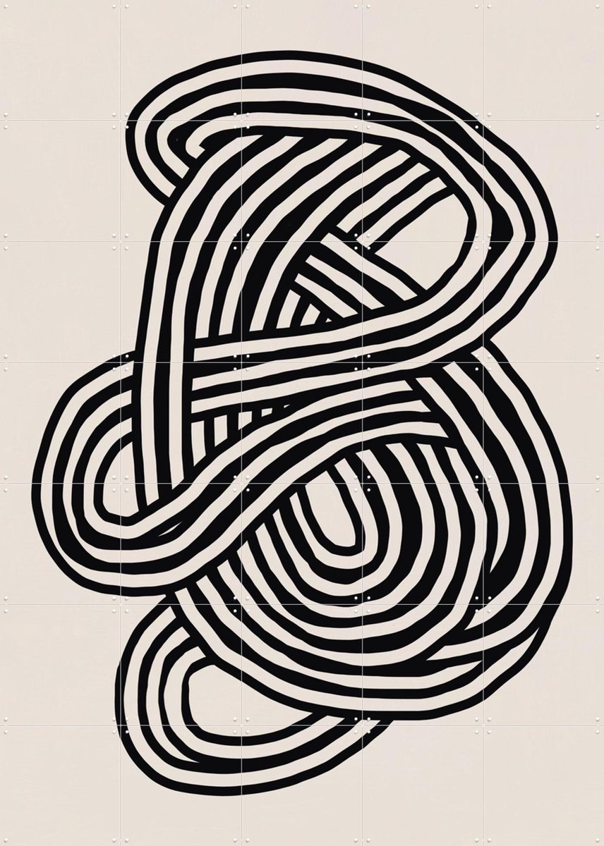 IXXI Line Art - Organic Shape, Little Dean & Various - 100 x 140 cm - Gratis ophangtool - Grote wanddecoratie en posters - Abstract, Grafisch Ontwerp