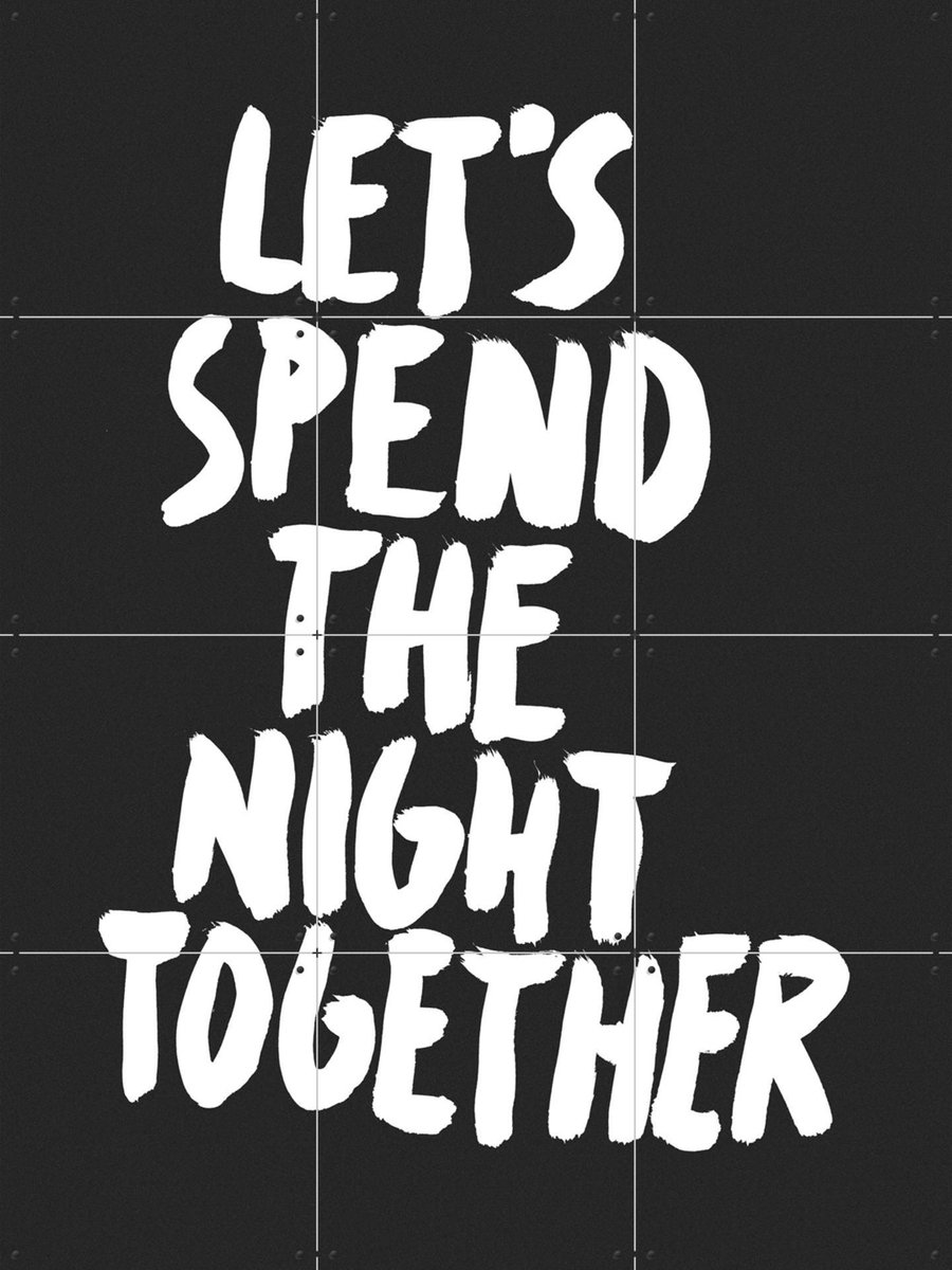 IXXI Let's spend the night together, Marcus Kraft - 60 x 80 cm - Gratis ophangtool - Grote wanddecoratie en posters - Minimalisme, Typografie, Pop