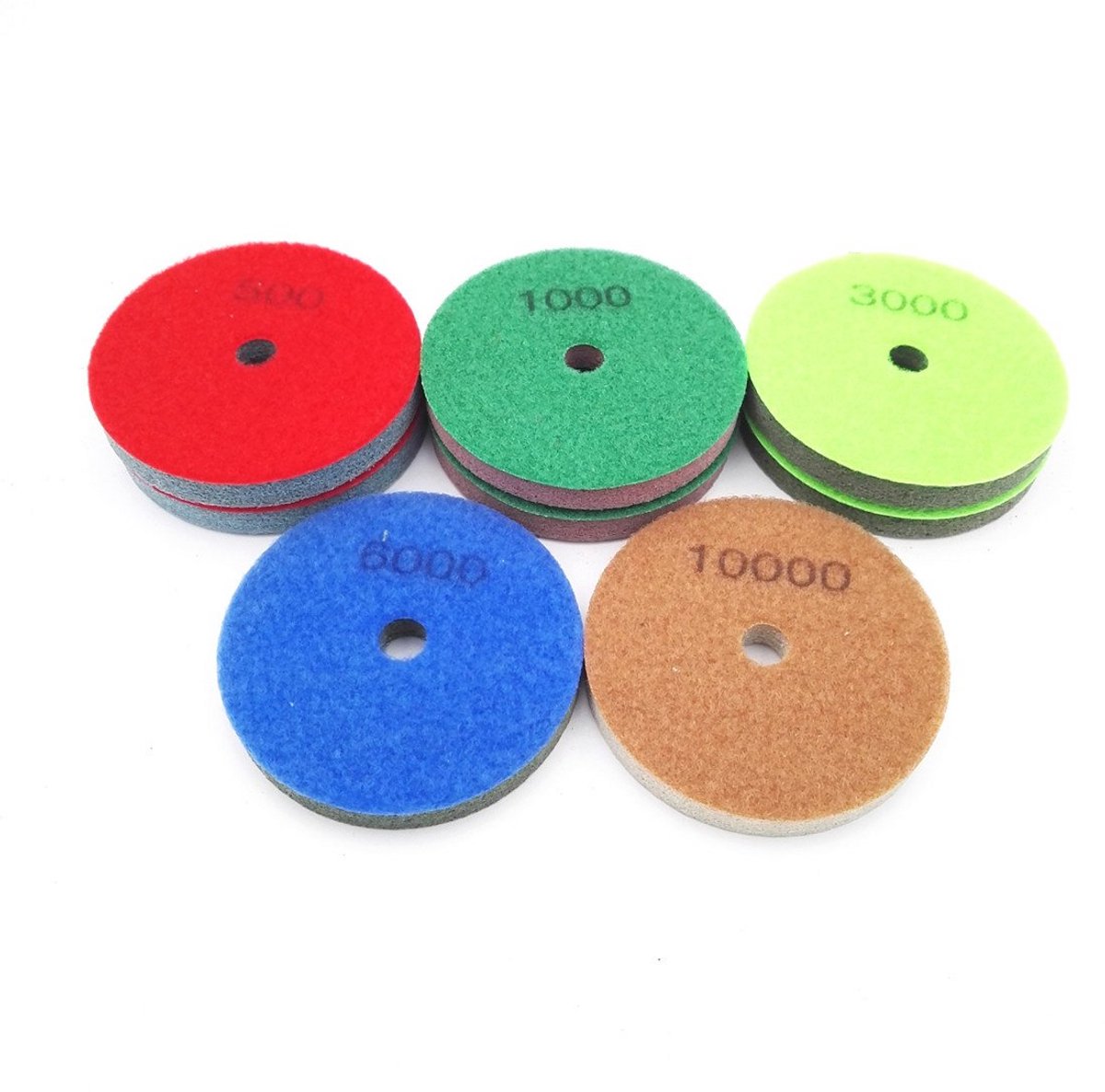 Set van 8 Spons Diamant Polijstschijven 4 Inch voor Zachte Steen en Terrazzo