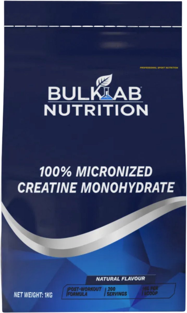 BulkLab Nutrition - 100% Creatine Monohydraat - 1 kg (1000g) - Neutraal Supplement voor Spieropbouw & Prestaties - Hoge Kwaliteit - Gemaakt in Nederland