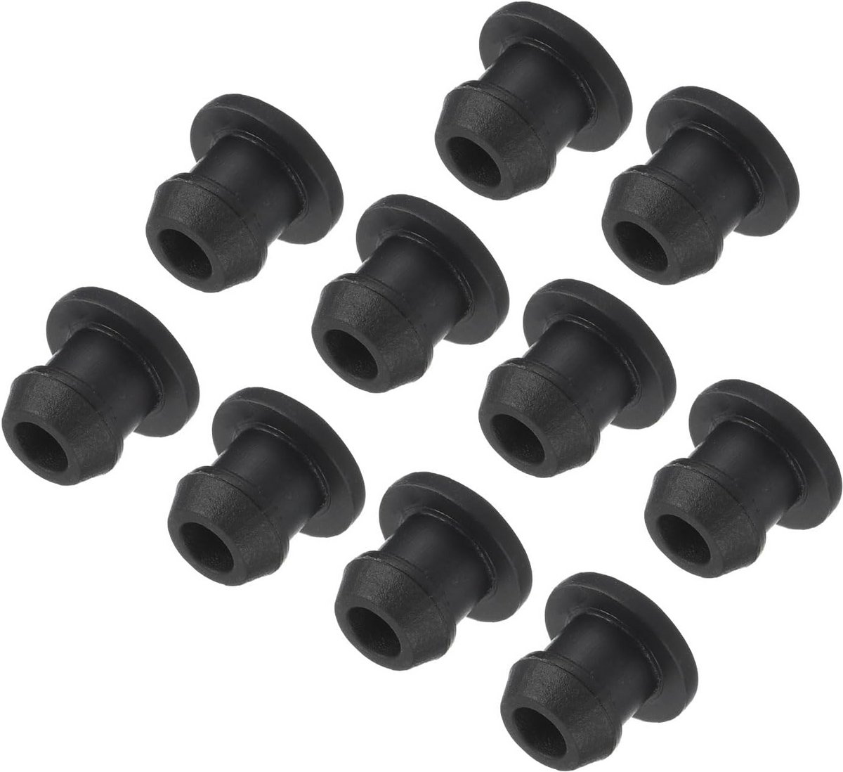 Siliconen Afdekdopjes Rond Zwart 6mm - 10 Stuks - Waterdichte Rubber Stopjes