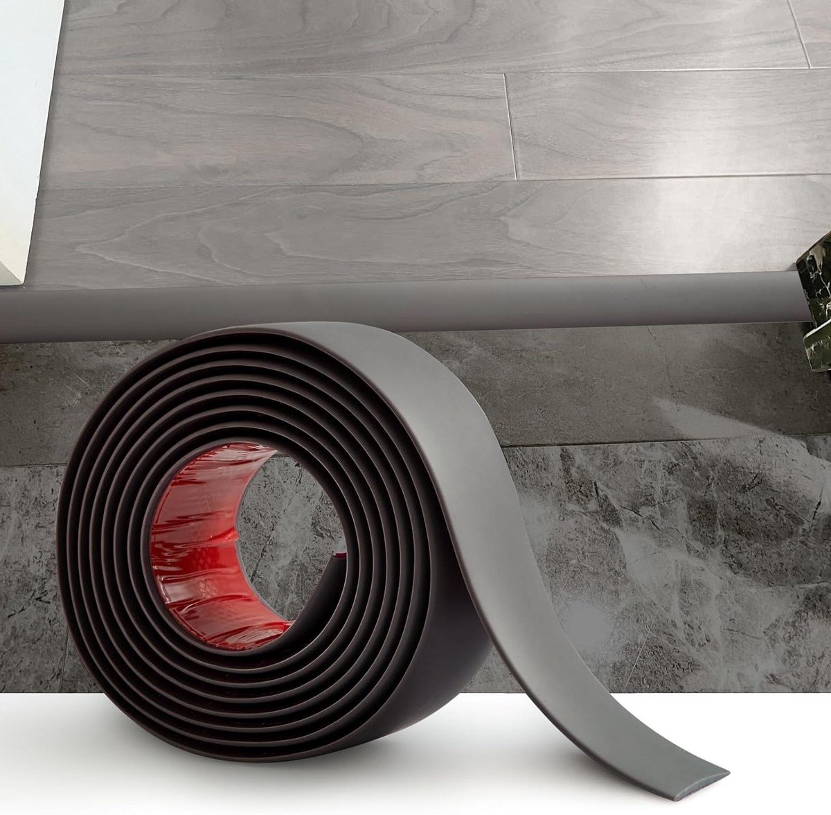 PVC vloerovergangsstrip 3 meter, laminaat vloerbedekking zelfklevend, deurstang strip donk