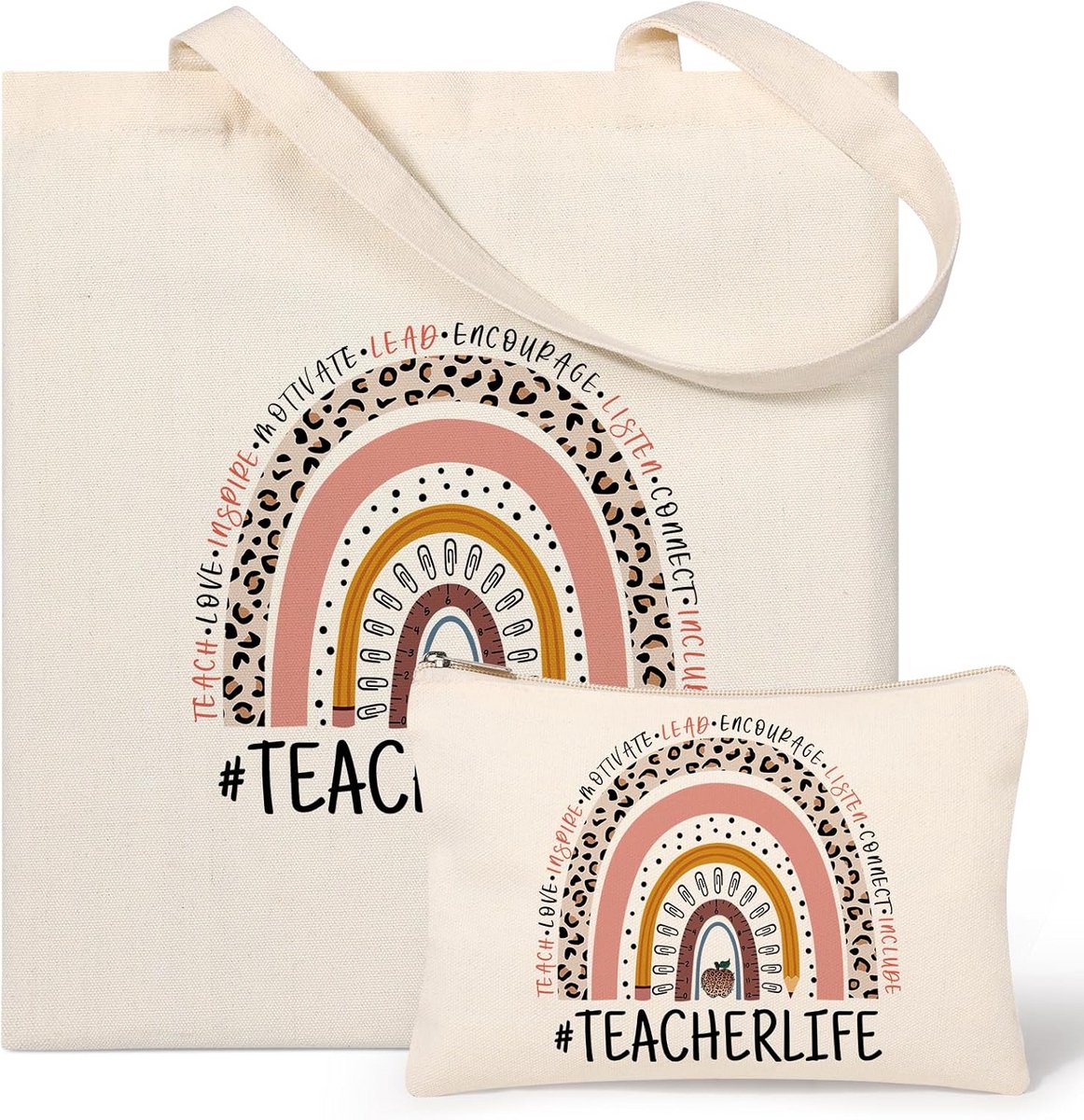 Canvas Draagtas met Cosmetictas voor Leerkrachten