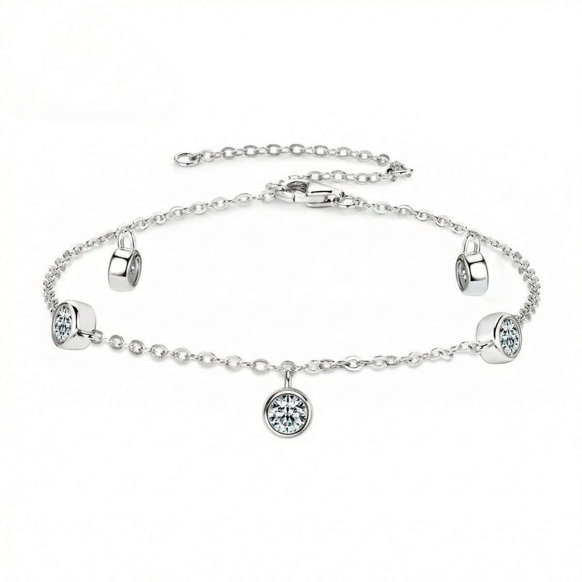 Titanix armband Dames – 1.5 Karaat Moissanite met GRA-Certificaat (Diamant Alternatief)- 925 Sterling Zilver, Witgoud verguld