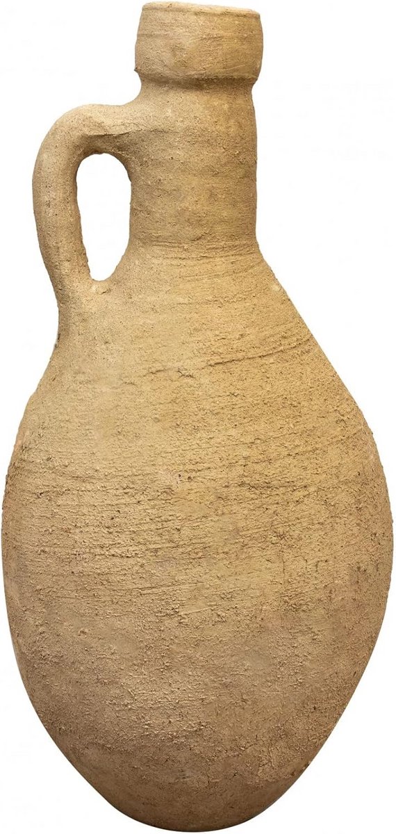 Grote antieke terracotta buitenpot met handvatten, 60 cm hoog