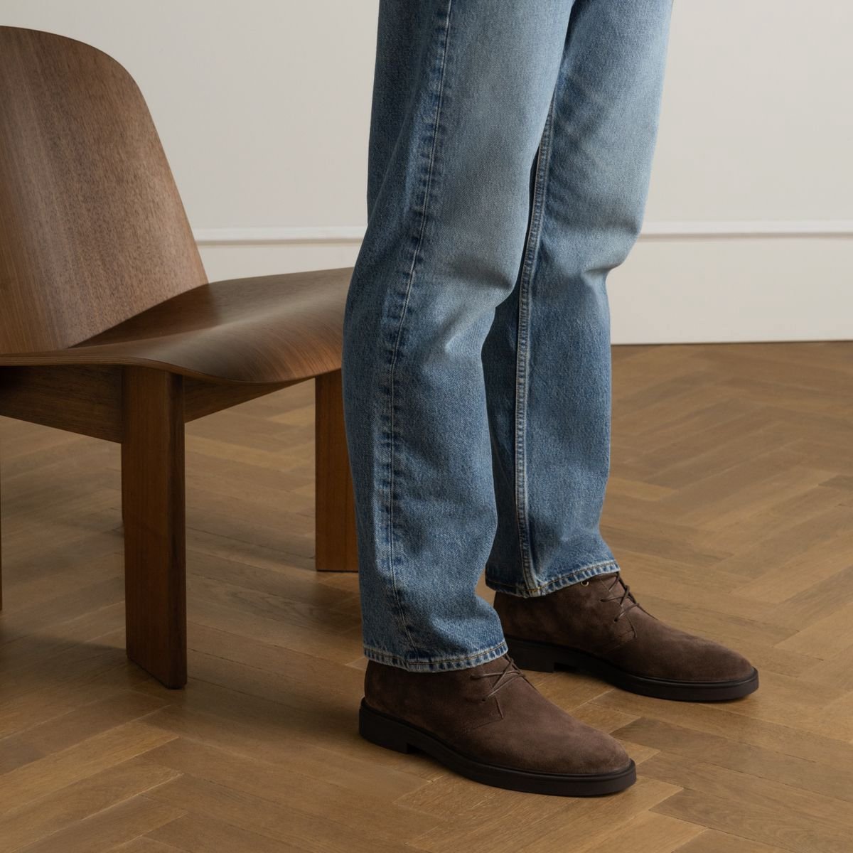 Manfield - Heren - Bruine suède veterboots - Maat 47
