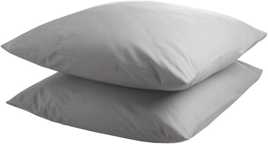 Kussensloop DoubleDry 2 pièces - 100 % coton naturel - 2x 60x70 - taupe