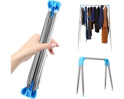 Uitschuifbaar reiskledingrek voor thuis en onderweg - Opvouwbare droogrek voor kleding - Ideaal voor kleding, wasgoed en reizen - Draagbaar en compact model.