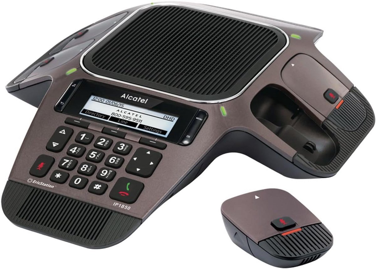 Professionele IP Conference Telefoon met 4 Afneembare Microfoons - Zwart