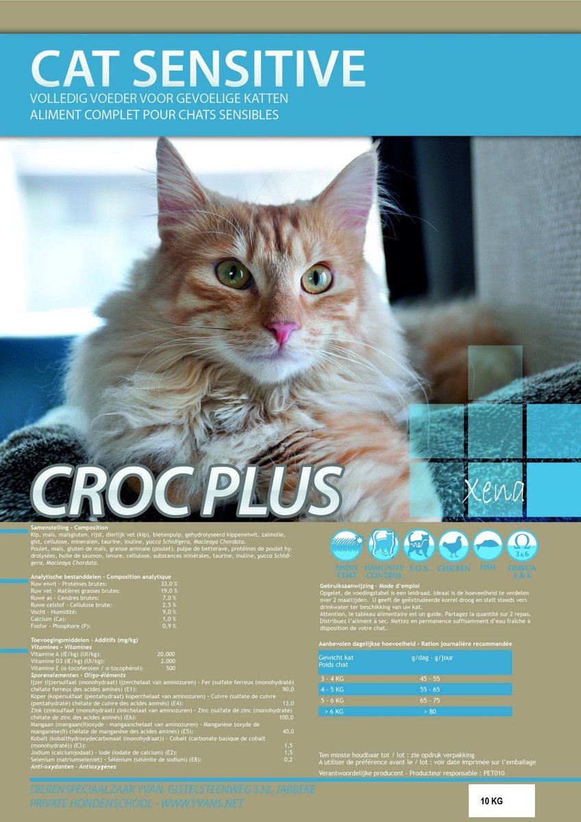 Felice Croc Plus Kattenbrokken - 10 kg - Cat Sensitive