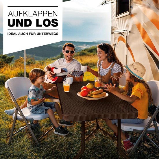 Inklapbare Tuintafel Rotan-Look 180x75 cm - Buffet- en Klaptafel voor Buiten en Camping — afbeelding 2