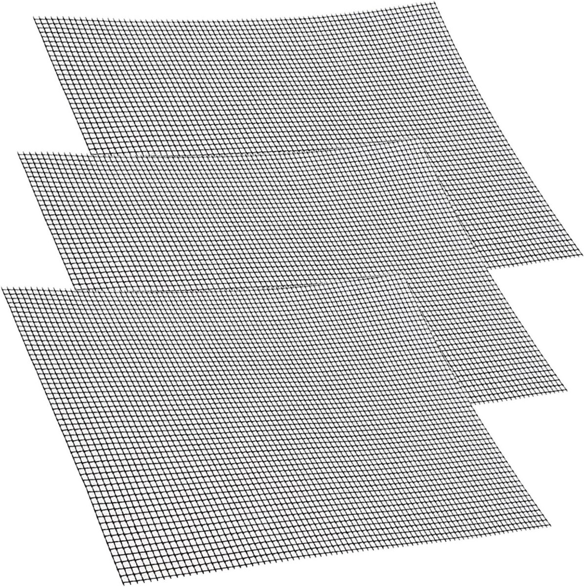 Set van 3 herbruikbare grillmatten voor BBQ en oven, anti-aanbaklaag, teflon, 42 x 36 cm