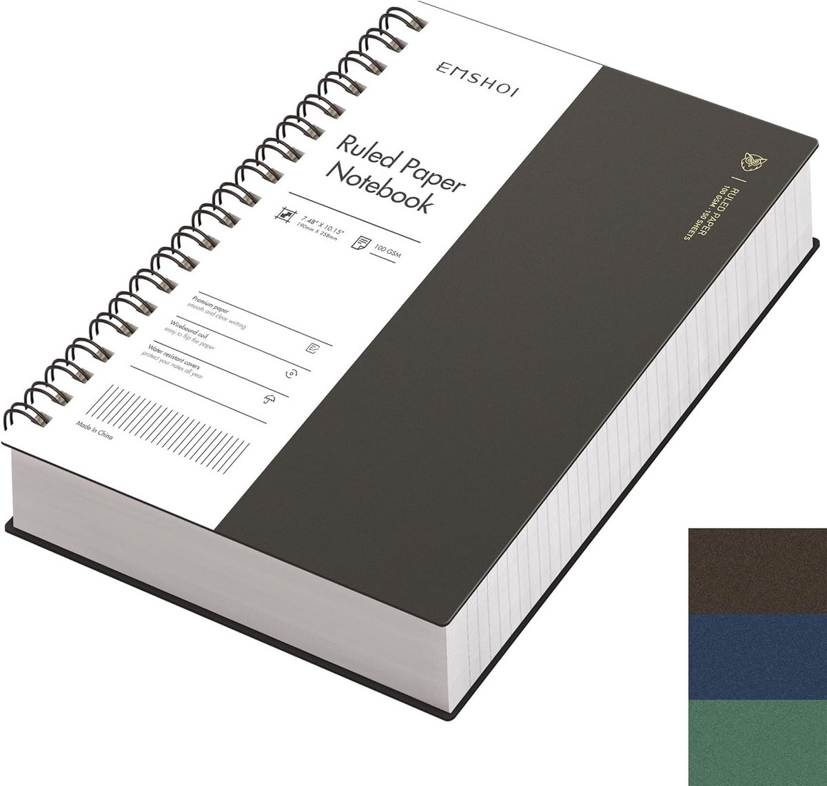 Groot Spiraal Notitieboek Gelijnd - Stevig Hardcover Dagboek voor School en Kantoor - 300 Pagina's