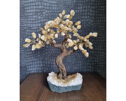 - ThaleiaDesign - Gebrande amethist boom - Edelstenen en Mineralen - Edelensteen boom - Spiritualiteit - Woondecoratie - 30cm hoog