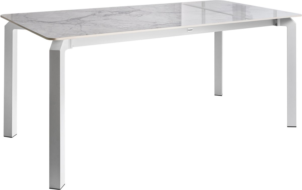 FELETTO - Tuintafel - Wit/Wit marmer - 180 x 90 cm - Gesinterde steen