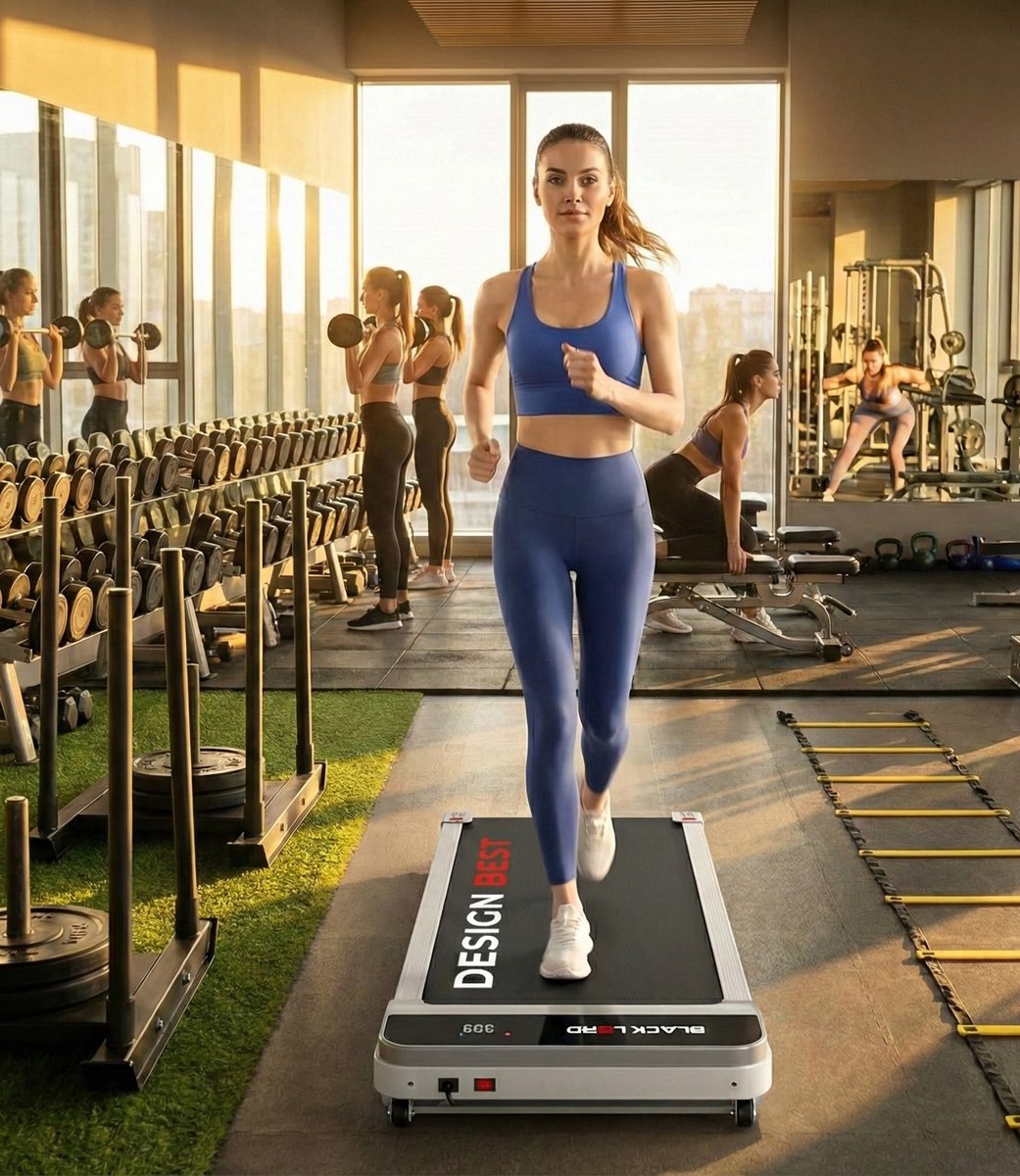 Treadmill for Home & Office – Foldable Walking Pad, 1-12 km/h, 9% Incline, LED Display, Bluetooth Remote, Silent & Portable, Up to 140 kg – Designbest