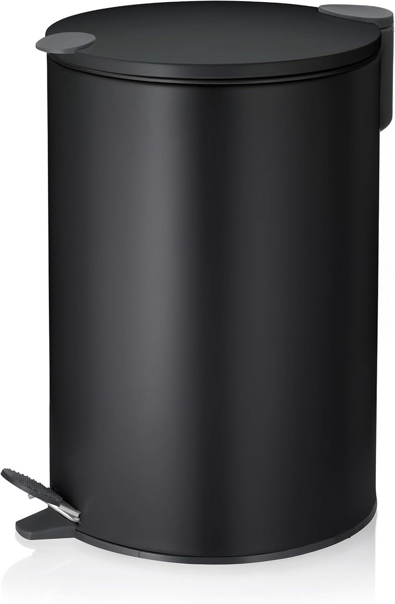 Pedal Emmer 12L Mat Zwart met Zacht Sluitend Deksel
