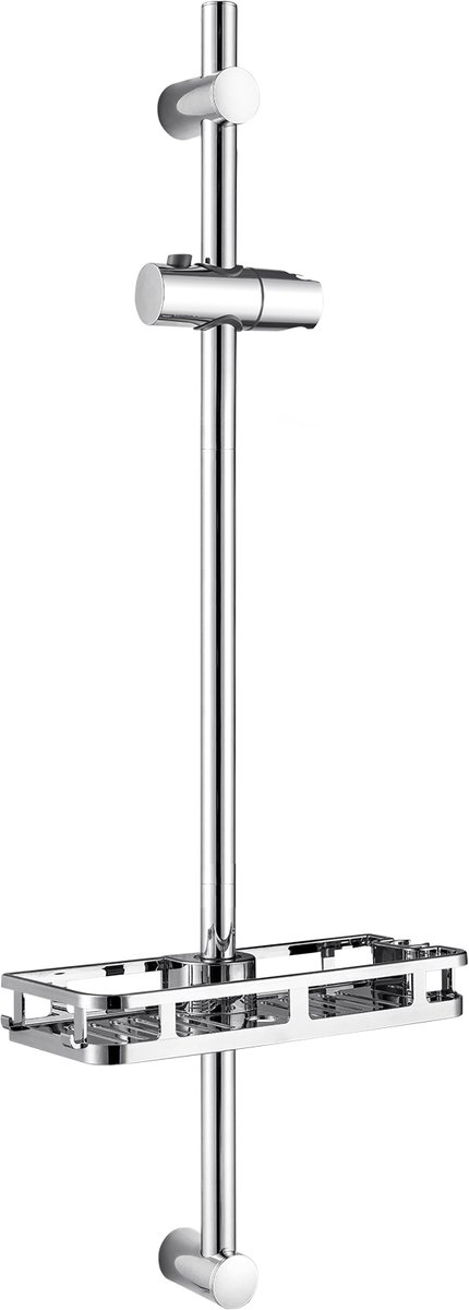 Auralum Max Glijstang - 90 cm - Universal Douchestang - Met Plank - RVS - Verstelbaar Bevestiging - Douche Glijstang - Eenvoudige Installatie - Chroom