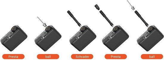 Coospo Elektrische Mini Fietspomp (USB-C) - 120 PSI / 8,3 bar - LED drukdisplay - Presta & Schrader - Mini fietspomp — afbeelding 5