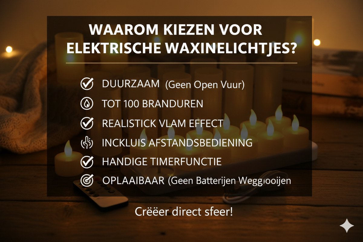 Oplaadbare waxinelichtjes 6X Smartstuff – Theelichtjes oplaadbaar - 6 flikkerende LED waxinelichtjes – met afstandsbediening – met oplaadstation – 75+ uur brandtijd – veilig & duurzaam – theelichtjes – nep kaarsen — cadeau in Wonen & Interieur - foto 6
