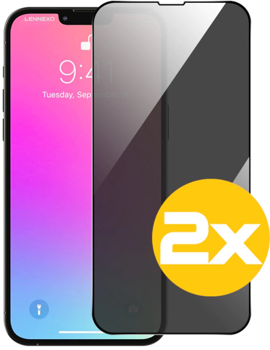 Privacy Screenprotector Geschikt Voor iPhone 12 Pro Max - Volledige Beschermglas - 2 Stuks